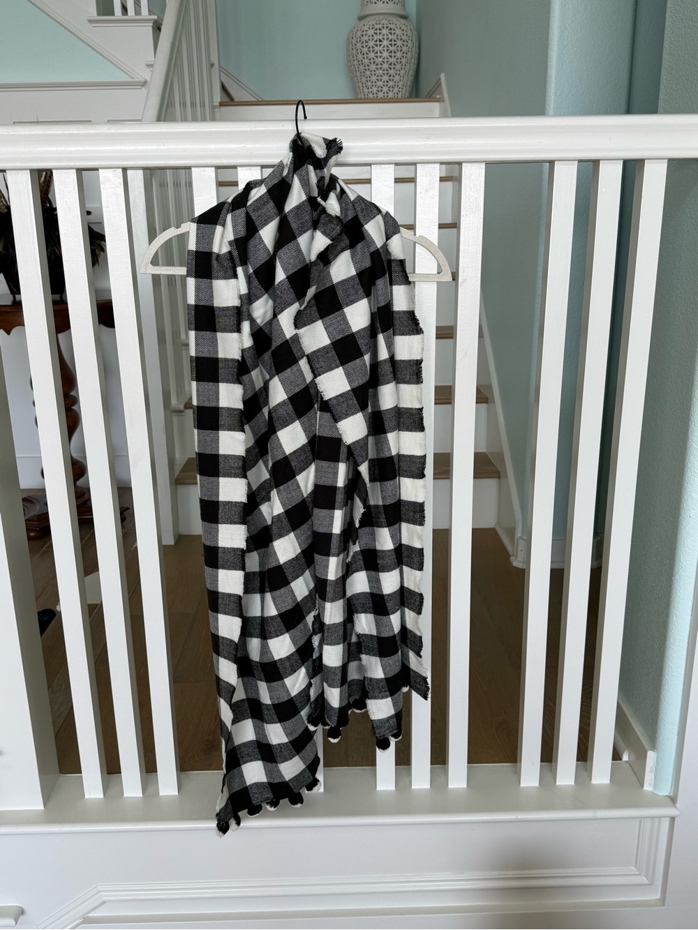 Black & White Buffalo Check Wrap Scarf - Unbranded
